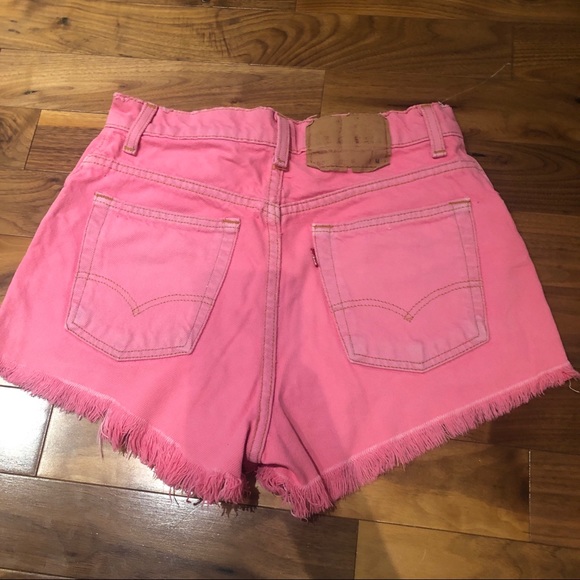 Pink Levi’s Cutoff Denim Shorts | 26 - Picture 3 of 3